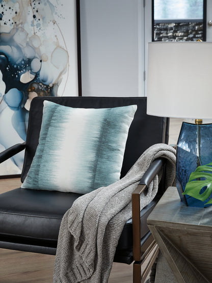 Auburndale Furniture Outlet - Ashley Furniture - Elonwich Pillows - Pillow (4/CS) / Teal/White - A1001106