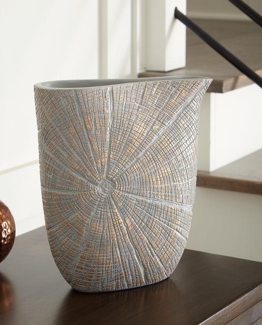 Auburndale Furniture Outlet - Ashley Furniture - Ardenley Vase - Vase (2/CS) / Antique Gold Finish - A2000607