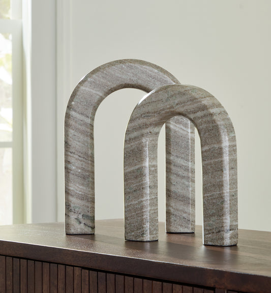 Auburndale Furniture Outlet - Ashley Furniture - Keithton Sculpture - Sculpture Set (Set of 2) / Taupe - A2000618