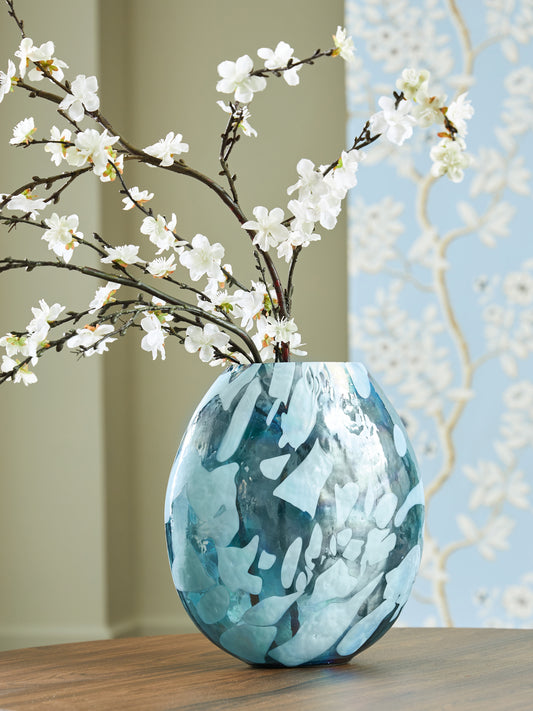 Auburndale Furniture Outlet - Ashley Furniture - Cartshaw Vase - Vase / Iridescent Teal - A2000739
