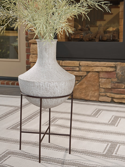 Auburndale Furniture Outlet - Ashley Furniture - Estonbank Vase - Vase Set / Distressed Cream - A2000748A1