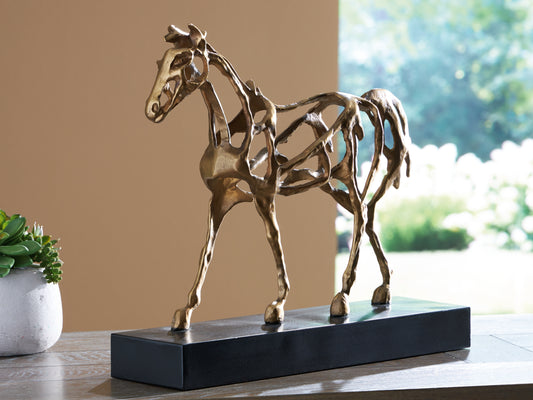 Auburndale Furniture Outlet - Ashley Furniture - Grainville Sculpture - Sculpture / Antique Gold Finish - A2000774