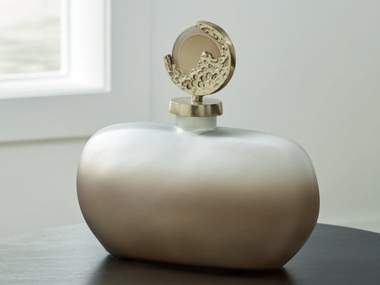 Auburndale Furniture Outlet - Ashley Furniture - Acario Jar - Jar / Taupe/Gold Finish - A2000781