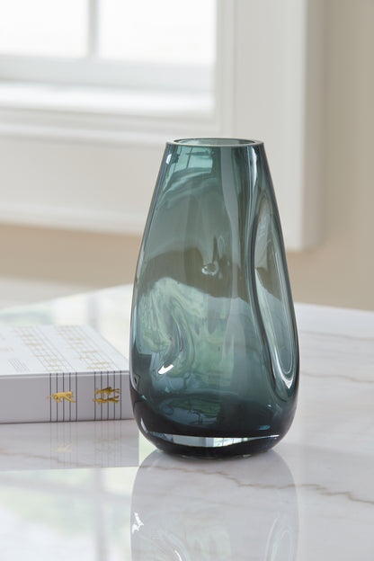 Auburndale Furniture Outlet - Ashley Furniture - Beamund Vase - Vase (2/CS) / Teal Blue - A2900010