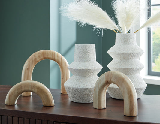 Auburndale Furniture Outlet - Ashley Furniture - Maddwarth Accessory Set (Set of 5) - Accessory Set (5/CN) / White/Natural Brown - A2C00214