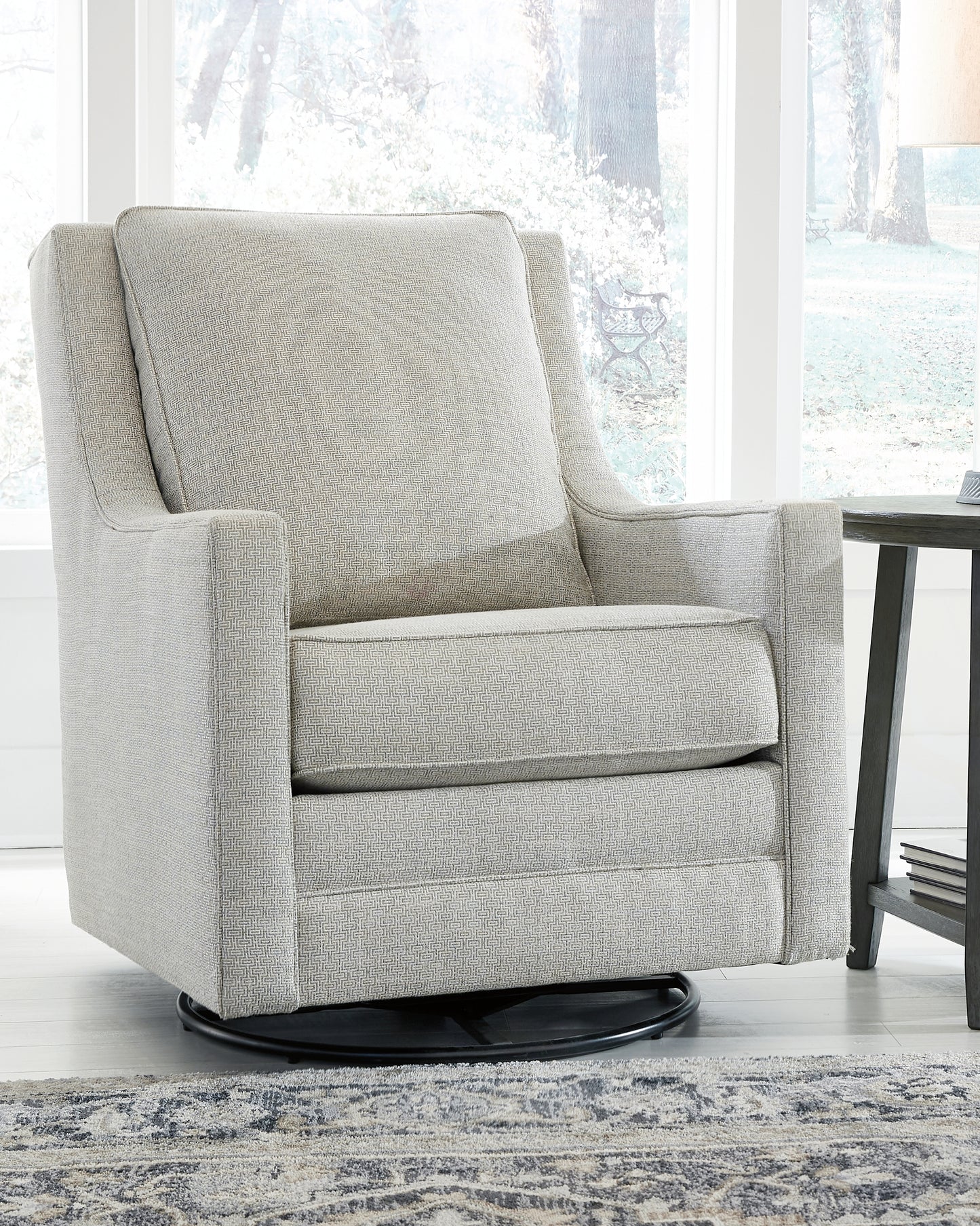 Auburndale Furniture Outlet - Ashley Furniture - Kambria Swivel Glider Accent Chair - Swivel Glider Accent Chair / Frost - A3000206