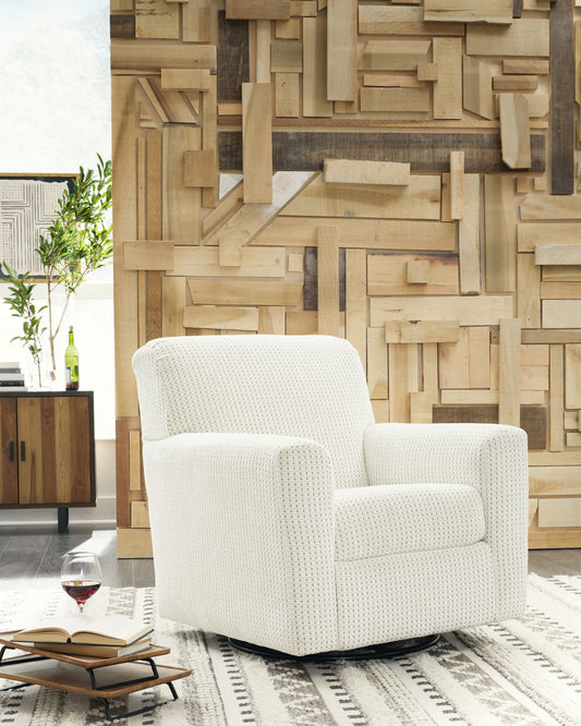Auburndale Furniture Outlet - Ashley Furniture - Herstow Swivel Glider Accent Chair - Swivel Glider Accent Chair / Ivory - A3000365