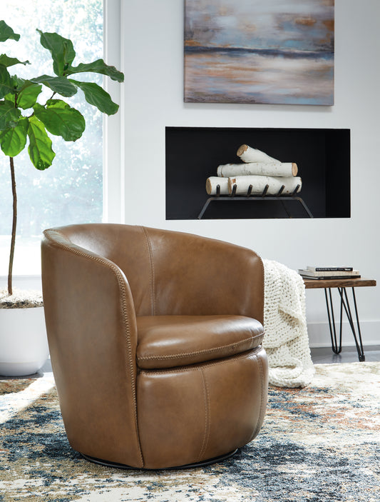 Auburndale Furniture Outlet - Ashley Furniture - Kierreys Swivel Accent Chair - Swivel Accent Chair / Bone - A3000703