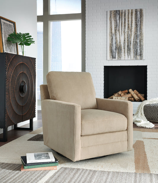 Auburndale Furniture Outlet - Ashley Furniture - Icaman Swivel Accent Chair - Swivel Accent Chair / Onyx - A3000726