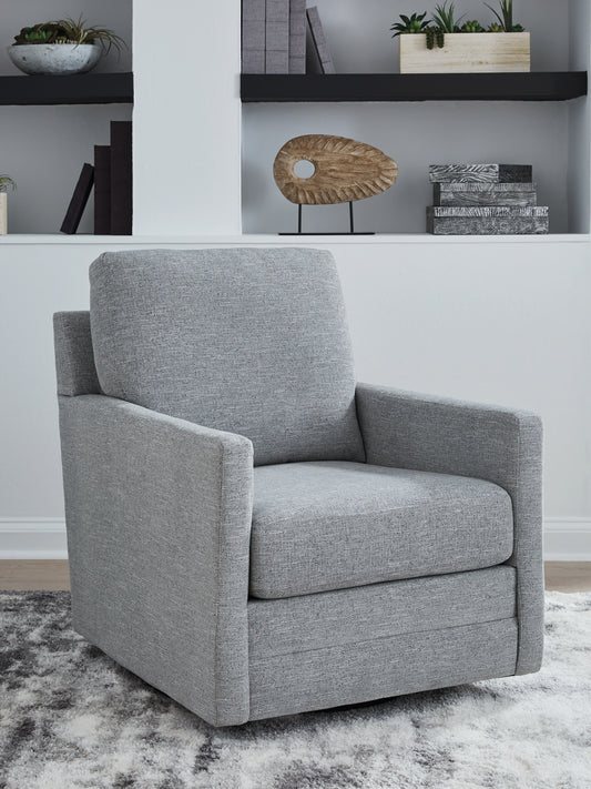 Auburndale Furniture Outlet - Ashley Furniture - Freybourne Next-Gen Nuvella Swivel Accent Chair - Swivel Accent Chair / Pewter - A3000737