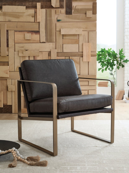 Auburndale Furniture Outlet - Ashley Furniture - Bradett Accent Chair - Accent Chair / Dark Brown/Gold Finish - A3000763