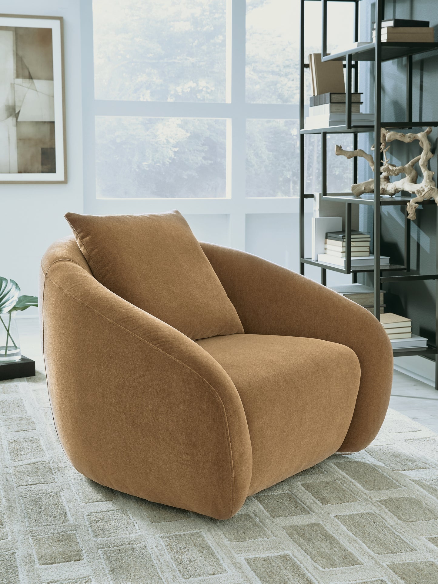 Auburndale Furniture Outlet - Ashley Furniture - Yahya Swivel Accent Chair - Swivel Accent Chair / Camel - A3000781