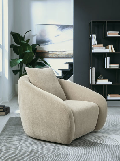 Auburndale Furniture Outlet - Ashley Furniture - Yahya Swivel Accent Chair - Swivel Accent Chair / Pebble - A3000782
