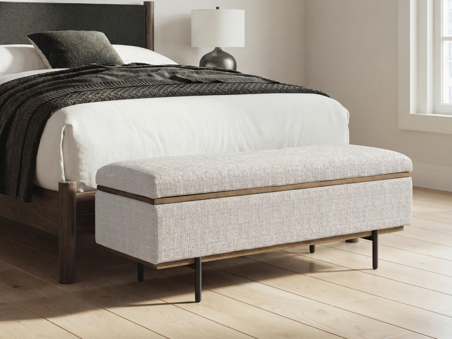 Auburndale Furniture Outlet - Ashley Furniture - Dettaford Next-Gen Nuvella Storage Bench - Storage Bench - A3000848