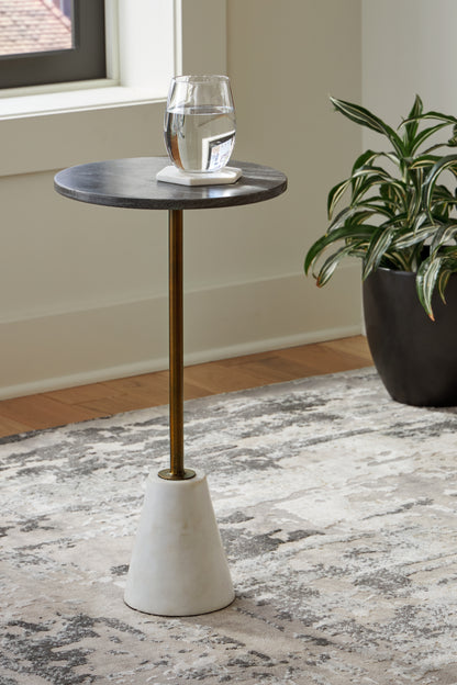 Auburndale Furniture Outlet - Ashley Furniture - Caramont Accent Table - Accent Table / Black/White/Gold Finish - A4000540