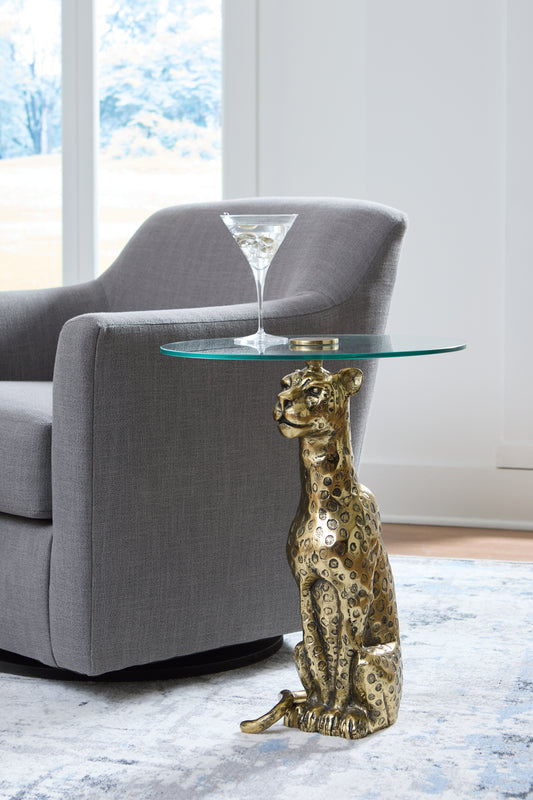 Auburndale Furniture Outlet - Ashley Furniture - Vallain Accent Table - Accent Table / Antique Gold Finish - A4000605