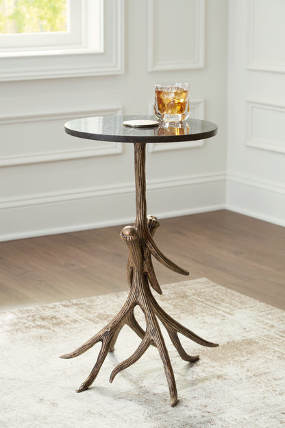 Auburndale Furniture Outlet - Ashley Furniture - Lemkins Accent Table - Accent Table / Black/Antique Gold Finish - A4000606