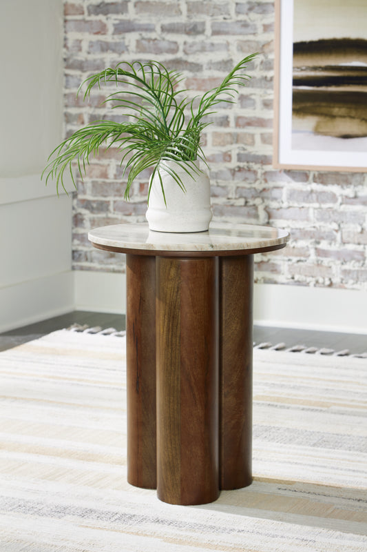 Auburndale Furniture Outlet - Ashley Furniture - Henfield Accent Table - Accent Table / Beige/Brown - A4000623