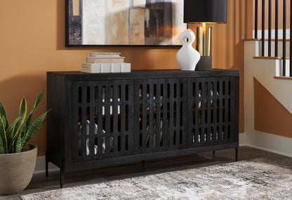 Auburndale Furniture Outlet - Ashley Furniture - Vallisburg Accent Cabinet - Accent Cabinet / Black/Natural - A4000644