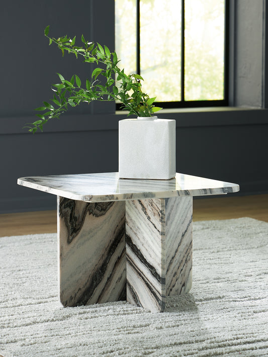 Auburndale Furniture Outlet - Ashley Furniture - Baretton Accent Coffee Table - Accent Cocktail Table / Black/White/Taupe - A4000670