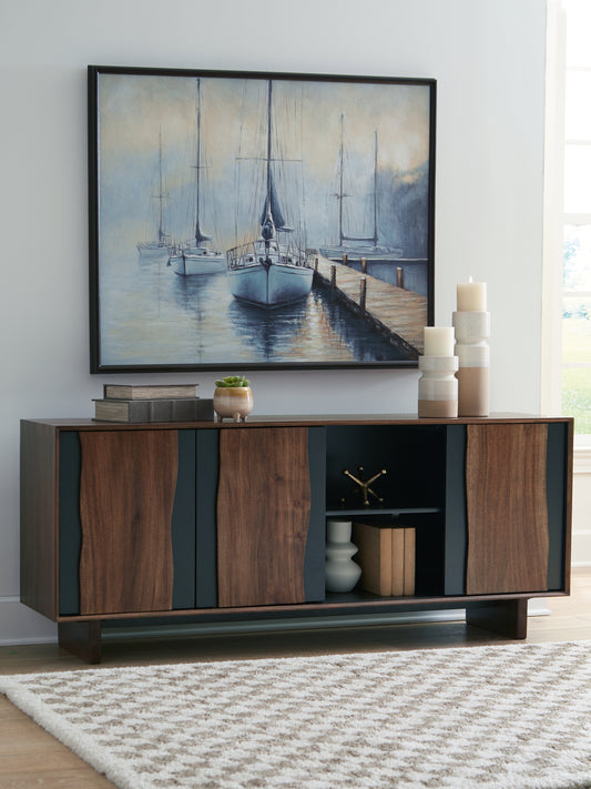 Auburndale Furniture Outlet - Ashley Furniture - Welby Accent Cabinet - Accent Cabinet / Brown/Charcoal - A4000679