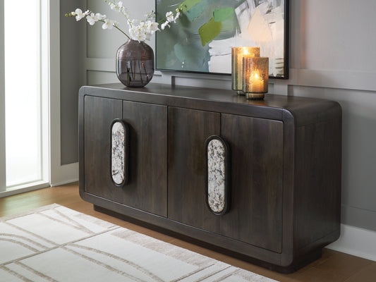 Auburndale Furniture Outlet - Ashley Furniture - Elliston Accent Cabinet - Accent Cabinet / Espresso Brown - A4000683