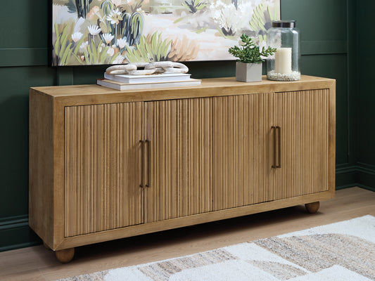 Auburndale Furniture Outlet - Ashley Furniture - Niam Accent Cabinet - Accent Cabinet / Light Antique Beige - A4000684