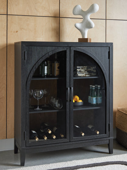 Auburndale Furniture Outlet - Ashley Furniture - Armenleigh Accent Cabinet - Bar Cabinet / Black/Brown - A4000702