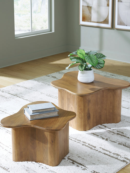 Auburndale Furniture Outlet - Ashley Furniture - Abeford Accent Coffee Table (Set of 2) - Accent Cocktail TBL Set (Set of 2) / Brown - A4000711