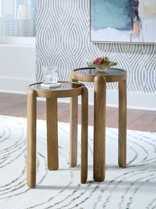 Auburndale Furniture Outlet - Ashley Furniture - Jossor Accent Table (Set of 2) - Accent Table Set (Set of 2) / Light Brown - A4000726