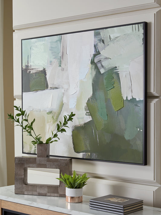 Auburndale Furniture Outlet - Ashley Furniture - Vinick Wall Decor - Wall Art / Green/Gray/White - A8000459