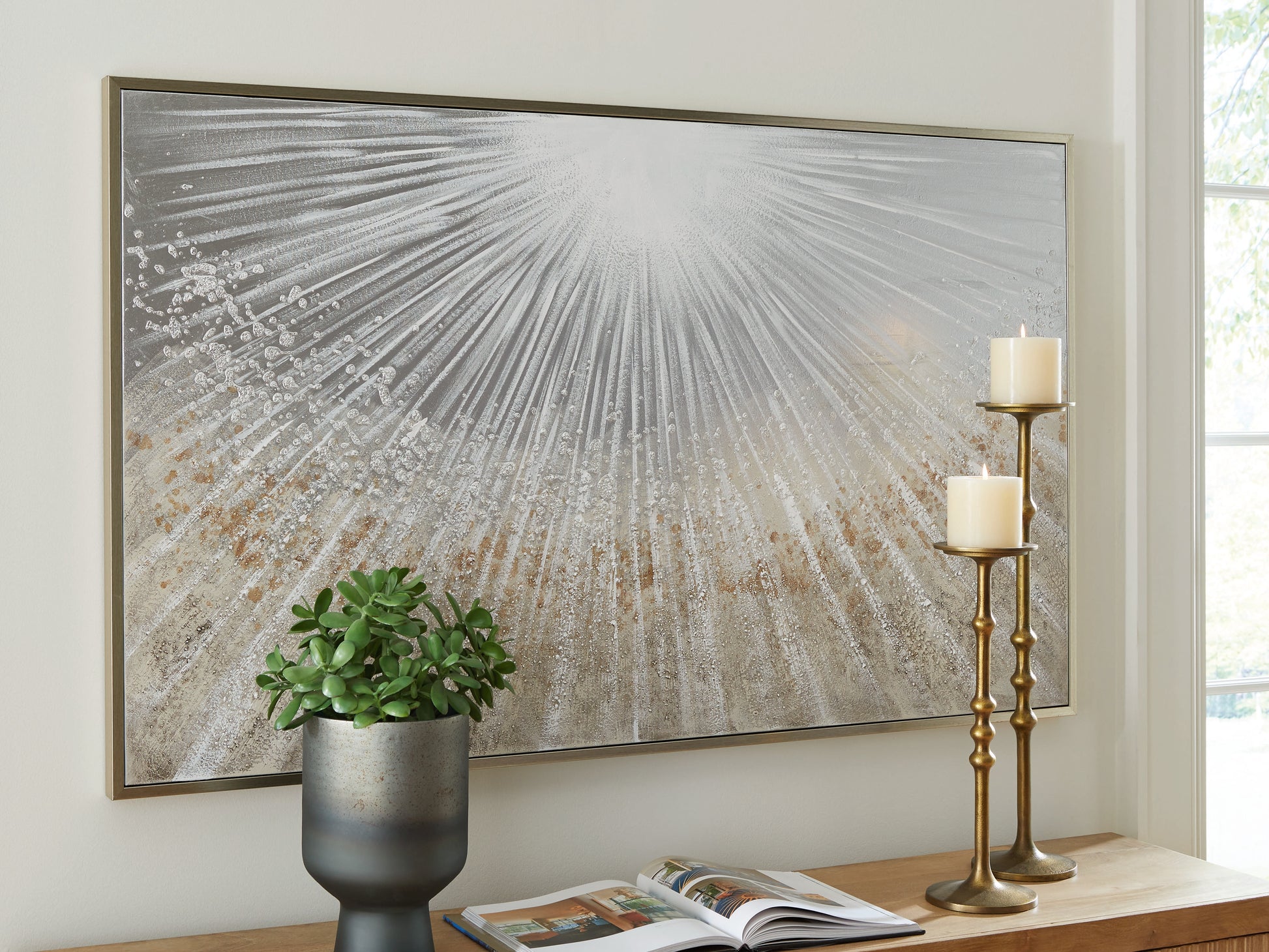 Auburndale Furniture Outlet - Ashley Furniture - Waldard Wall Decor - Wall Art / Gray/Taupe/White - A8000501