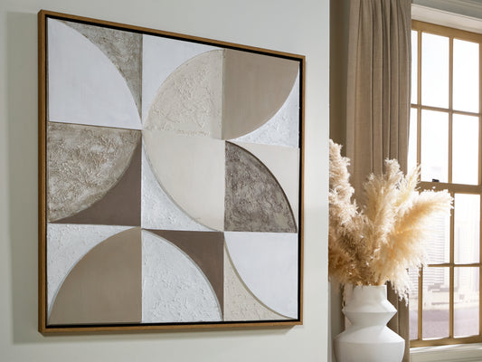 Auburndale Furniture Outlet - Ashley Furniture - Harelman Wall Decor - Wall Art / Tan/Taupe/White - A8000502