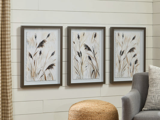 Auburndale Furniture Outlet - Ashley Furniture - Honslow Wall Decor - Wall Art Set (3/CN) / Brown/Black/White - A8000506