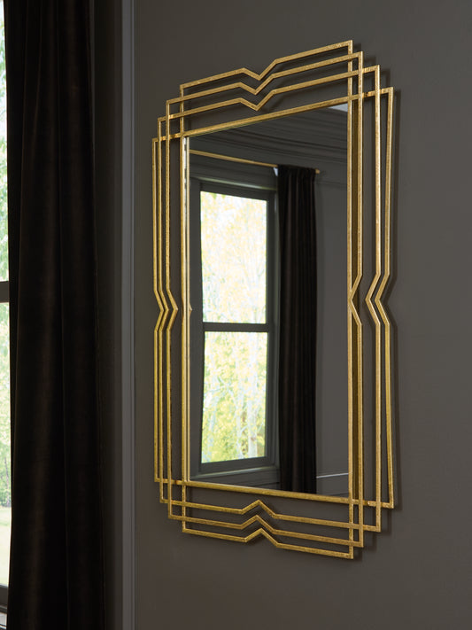 Auburndale Furniture Outlet - Ashley Furniture - Claybrook Mirror - Accent Mirror / Gold Finish - A8010349
