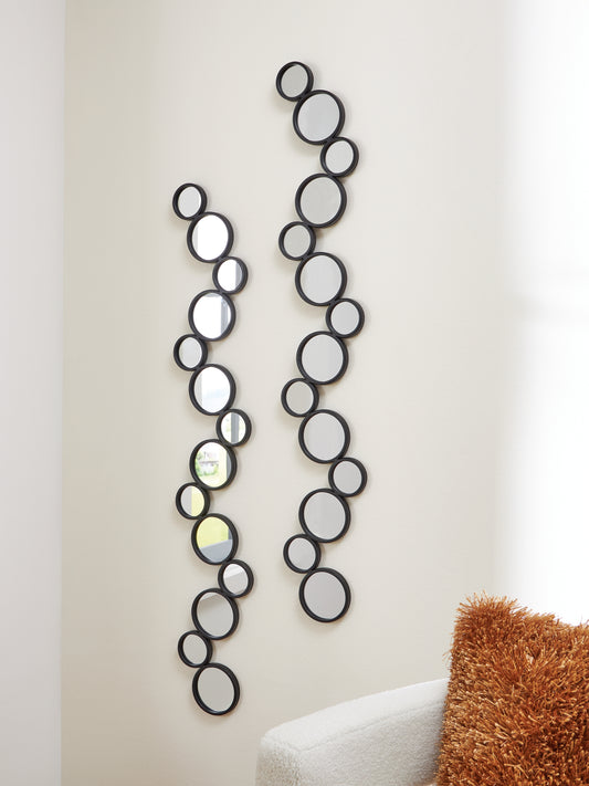 Auburndale Furniture Outlet - Ashley Furniture - Vinler Mirror - Accent Mirror Set (Set of 2) / Black - A8010353