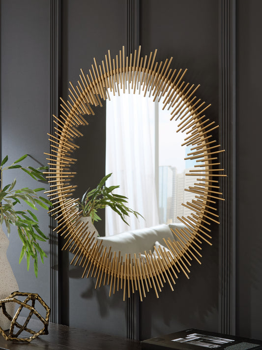 Auburndale Furniture Outlet - Ashley Furniture - Wainport Mirror - Accent Mirror / Gold Finish - A8010405