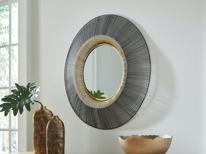 Auburndale Furniture Outlet - Ashley Furniture - Dallmen Mirror - Accent Mirror / Black/Gold Finish - A8010407