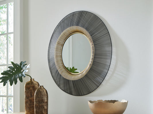 Auburndale Furniture Outlet - Ashley Furniture - Dallmen Mirror - Accent Mirror / Black/Gold Finish - A8010407