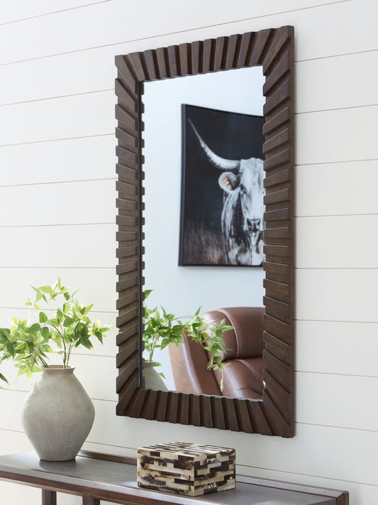 Auburndale Furniture Outlet - Ashley Furniture - Advin Mirror - Accent Mirror / Dark Brown - A8010428