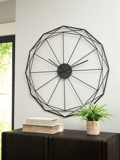 Auburndale Furniture Outlet - Ashley Furniture - Arkthorne Wall Decor - Wall Clock / Black - A8010429