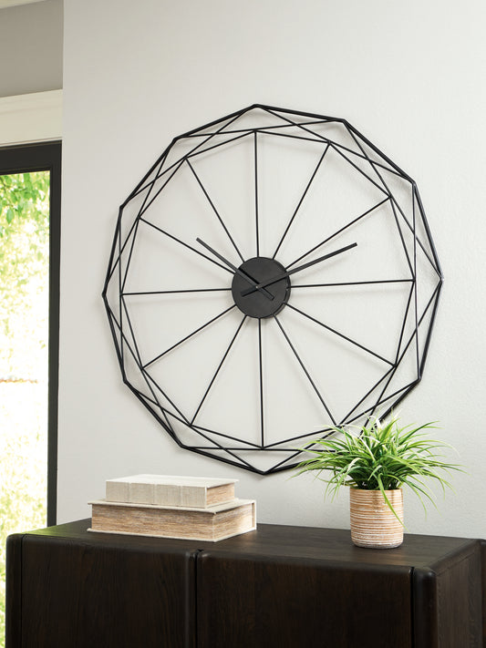 Auburndale Furniture Outlet - Ashley Furniture - Arkthorne Wall Decor - Wall Clock / Black - A8010429