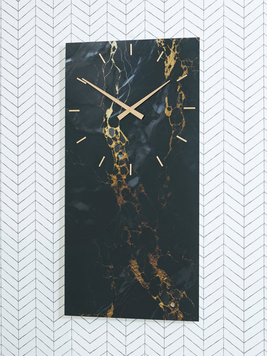 Auburndale Furniture Outlet - Ashley Furniture - Teague Wall Decor - Wall Clock / Black/Gold Finish - A8010430
