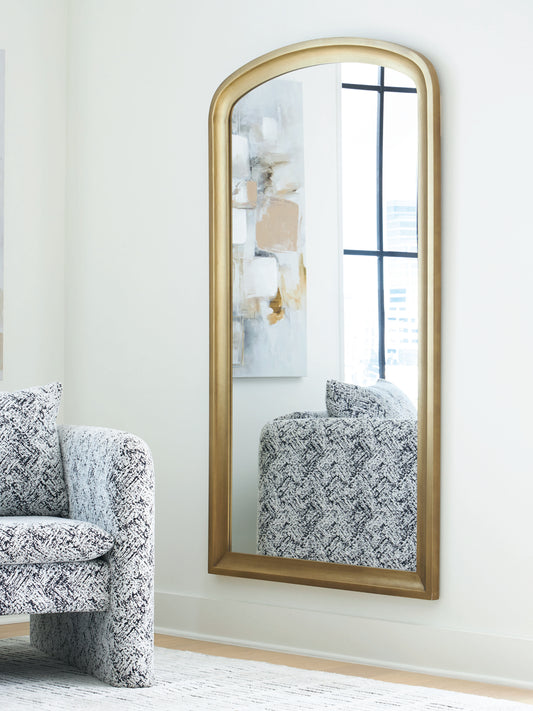Auburndale Furniture Outlet - Ashley Furniture - Fintan Mirror - Floor Mirror / Gold Finish - A8010436