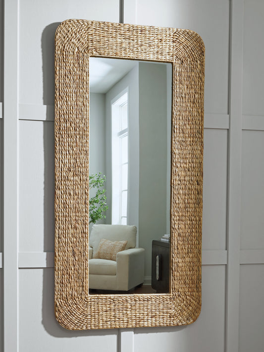 Auburndale Furniture Outlet - Ashley Furniture - Norigan Mirror - Floor Mirror / Natural - A8010438