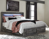 King Panel Bed with 4 Storage Drawers