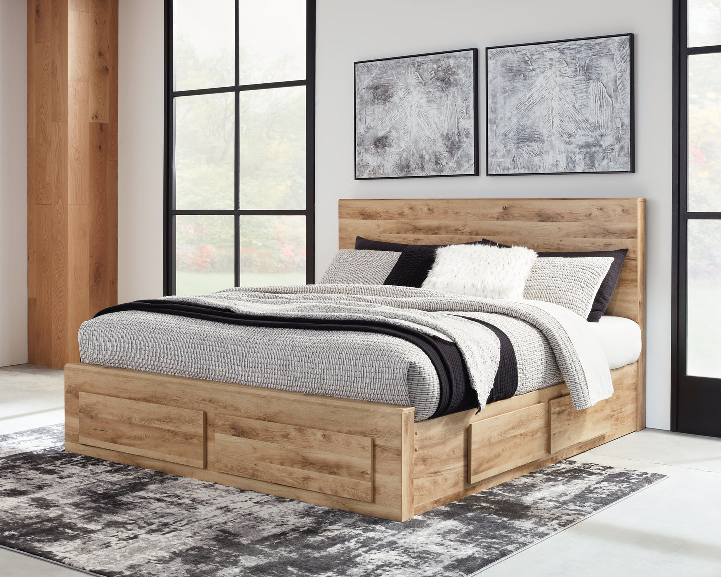 Auburndale Furniture Outlet - Ashley Furniture - Hyanna Bedroom - Queen Panel Storage Bed with 1 Under Bed Storage Drawer / Tan Brown - B1050B6