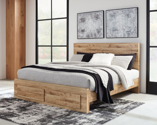 Auburndale Furniture Outlet - Ashley Furniture - Hyanna Bedroom - Full Panel Storage Bed / Tan Brown - B1050B38