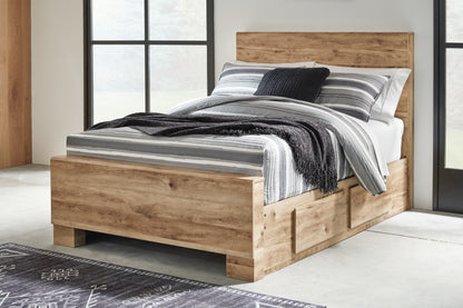 Auburndale Furniture Outlet - Ashley Furniture - Hyanna Bedroom - Full Panel Bed with 1 Side Storage / Tan Brown - B1050B25