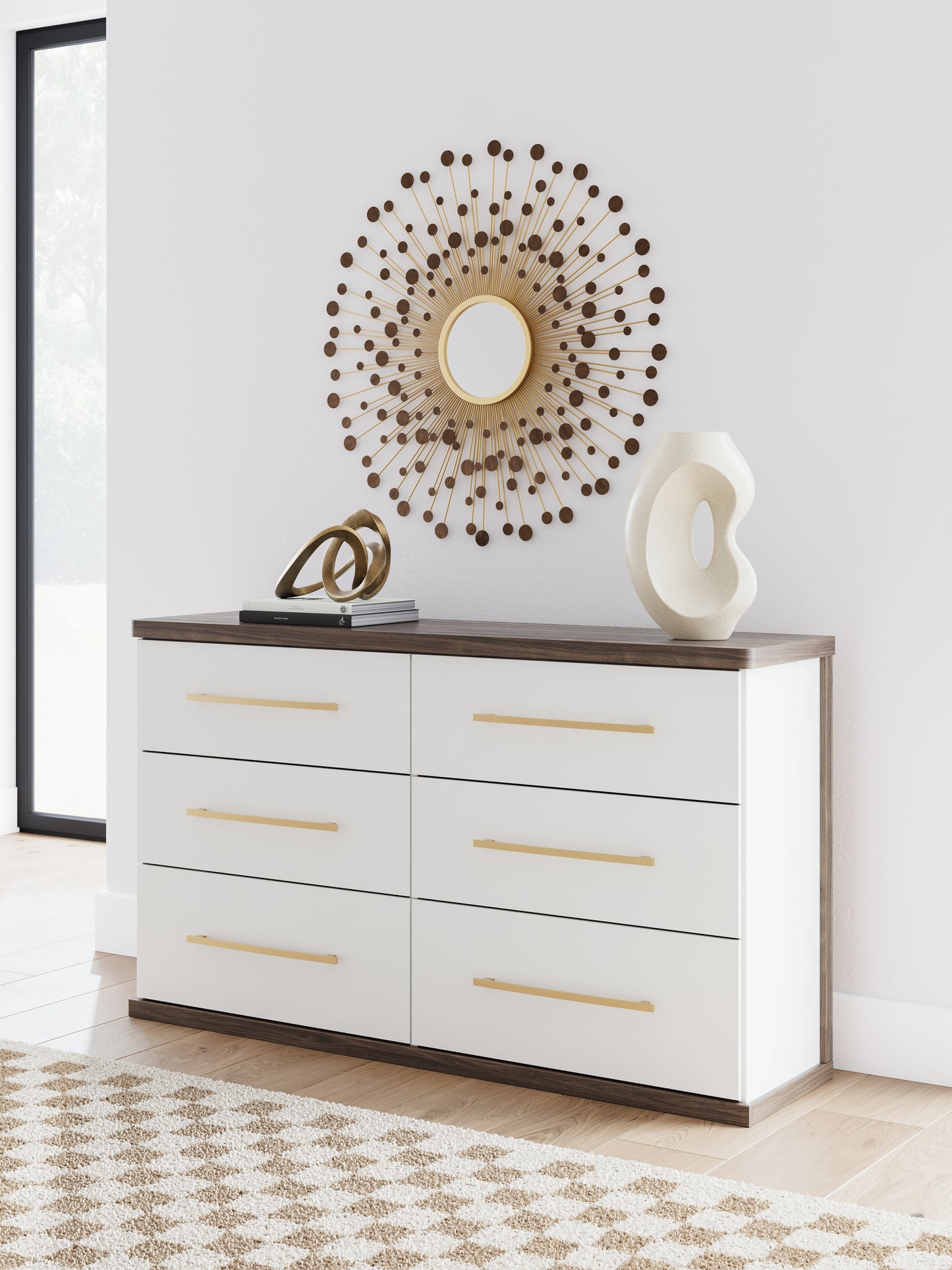 Auburndale Furniture Outlet - Ashley Furniture - Kendanport Bedroom - Six Drawer Dresser / Brown/White - PCB1108-31